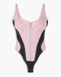 Thierry Mugler Body aus Denim und Stretch-Jersey Pink