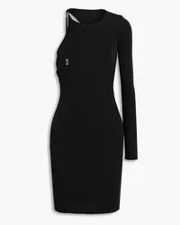 Halston Kayleigh Minikleid aus Jersey mit Cut-outs und asymmetrischer Schulterpartie Schwarz