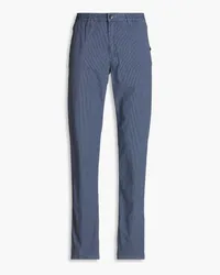 Slowear Incotex Chinohose mit schmalem Bein aus einer Baumwollmischung mit Gingham-Karo Blau