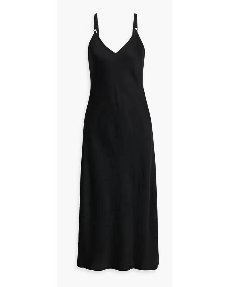 A.L.C. Annex Slip Dress aus glänzendem Crêpe inMidilänge Schwarz