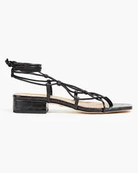 Sam Edelman Daffy Sandalen aus Kunstleder mit Krokodileffekt Schwarz