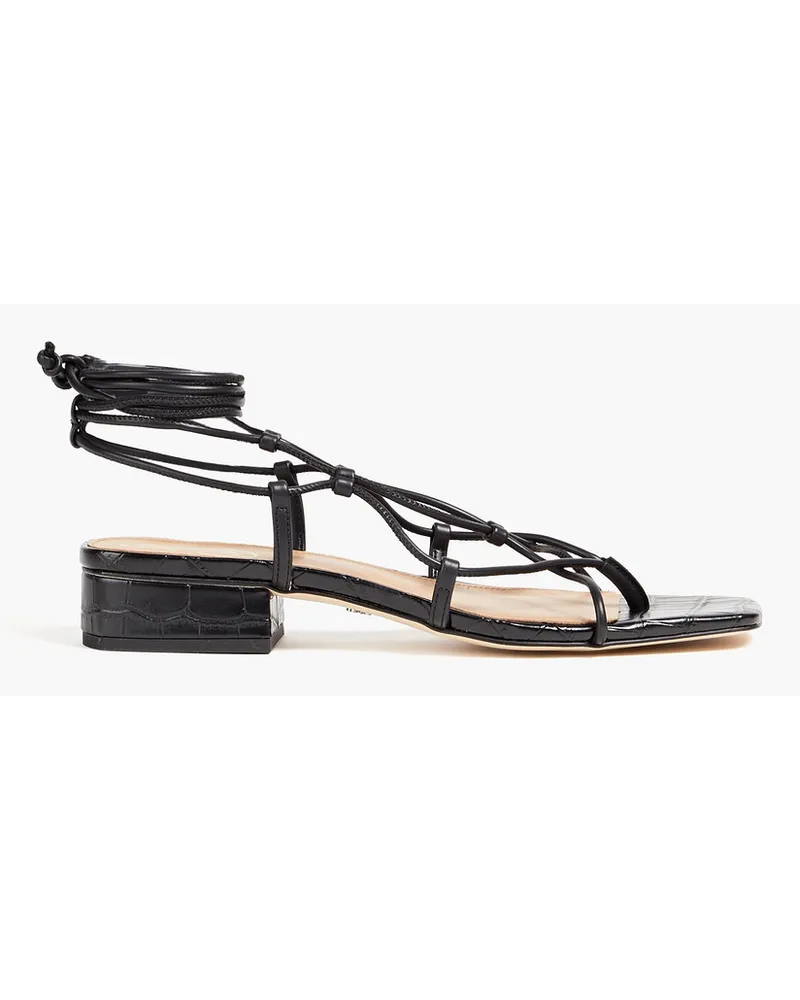 Sam Edelman Daffy Sandalen aus Kunstleder mit Krokodileffekt Schwarz