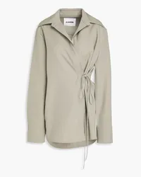 Jil Sander Hemd aus Woll-Twill Grau