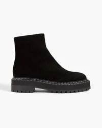 Proenza Schouler Combat Boots aus Veloursleder Schwarz