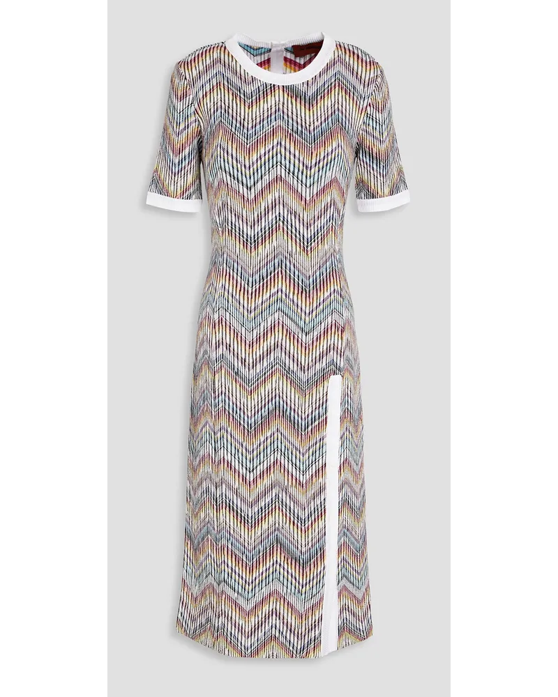 Missoni Midikleid aus Häkelstrick aus einer Baumwollmischung Weiß