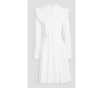 Kleid aus Popeline mit Häkelbesatz und Biesen