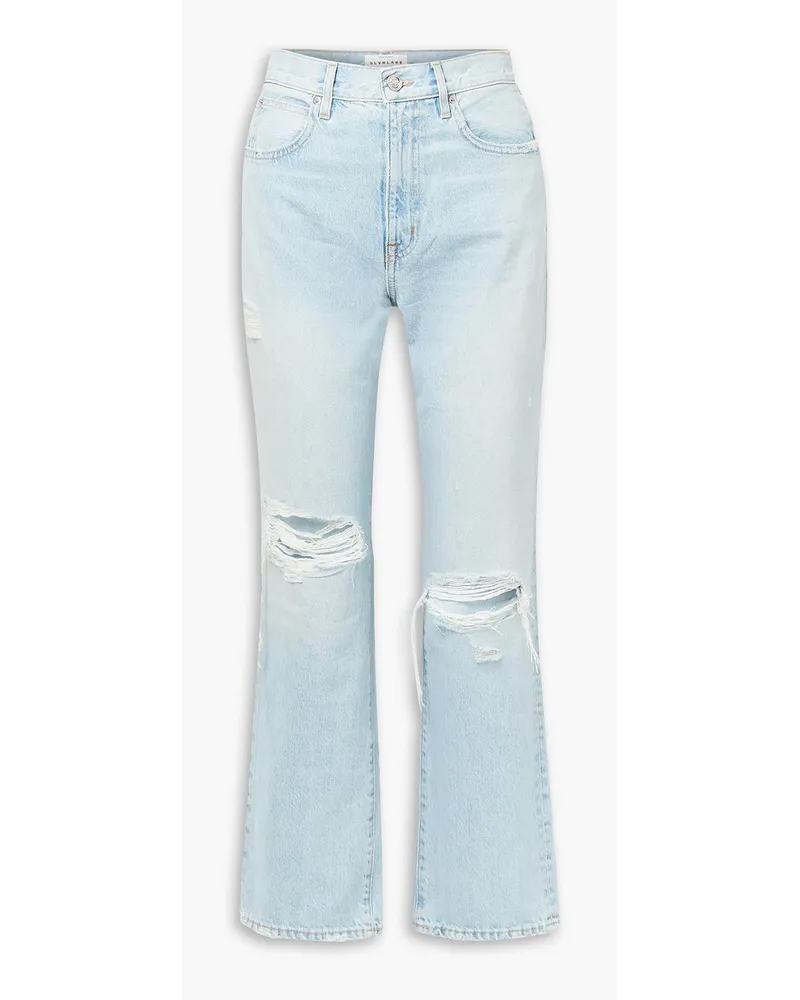 SLVRLAKE London hoch sitzende Cropped Jeans mit geradem Bein inDistressed-Optik Blau