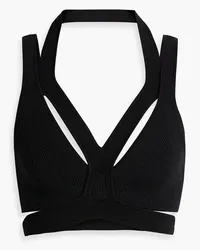 Dion Lee Bustier aus Rippstrick Schwarz