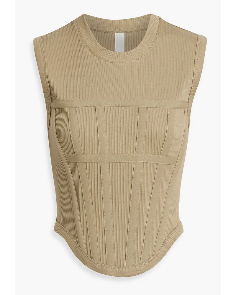 Dion Lee Cropped Tanktop Aus Jersey Einer Gerippten Baumwollmischung Neutral