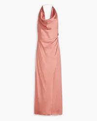 Halston Neckholder-Robe aus Satin mit Drapierung Pink