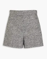 Sandro Shorts aus Tweed aus einer Wollmischung mit Hahnentrittmuster Grau