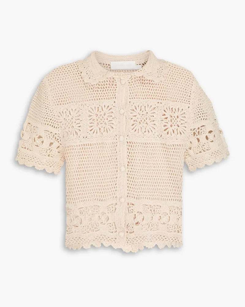 Zimmermann Cropped Hemd Aus HäKelstrick Baumwolle Neutral