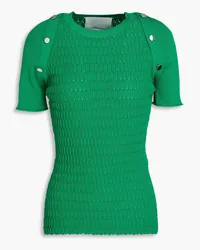 3.1 phillip lim Button-embellished knitted top Grün