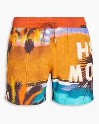 Etro Kurze Badeshorts mit Print Gelb