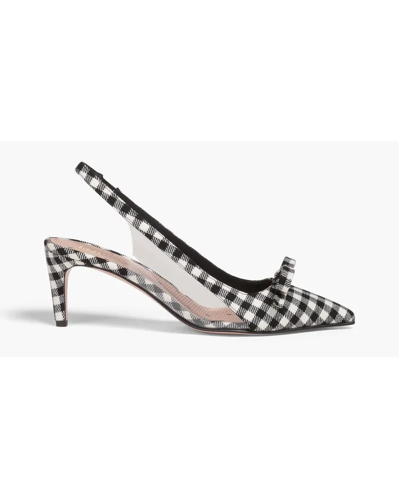 RED Valentino Slingback-Pumps aus PVC und Tweed mit Gingham-Karo Schwarz