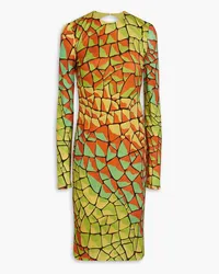 Emilio Pucci Bedrucktes Kleid aus Jersey mit Cut-outs Orange