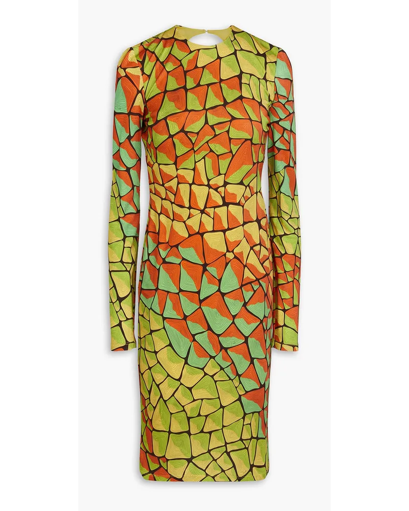 Emilio Pucci Bedrucktes Kleid aus Jersey mit Cut-outs Orange