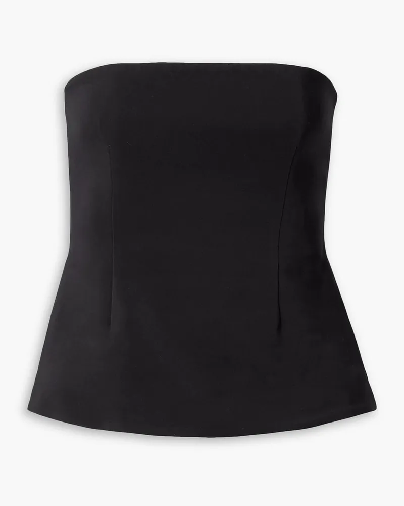 Co Trägerloses Bustier aus Stretch-Crêpe Schwarz