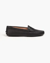 TOD'S City Gommino Loafers aus Narbenleder Schwarz