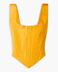 Christopher John Rogers Bustier aus Seiden-Faille Gelb