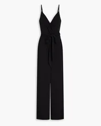 Melissa Odabash Dru Jumpsuit mit weitem Bein aus Stretch-Crêpe mit Wickeleffekt Schwarz