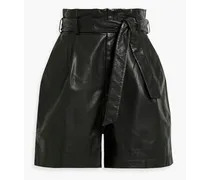 Velda Shorts aus Leder mit Falten und Gürtel