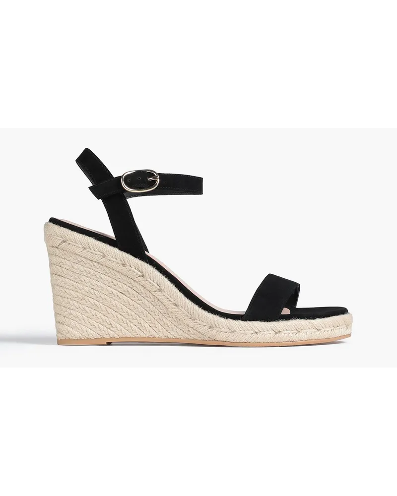 Stuart Weitzman Teddi Espadrille-Wedges aus Veloursleder Schwarz