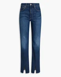 Veronica Beard Hoch sitzende Jeans mit geradem Bein inausgewaschener Optik Blau