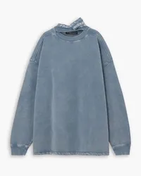 Y/PROJECT Triple Collar Sweatshirt aus Baumwoll-Jersey inStückfärbung Blau