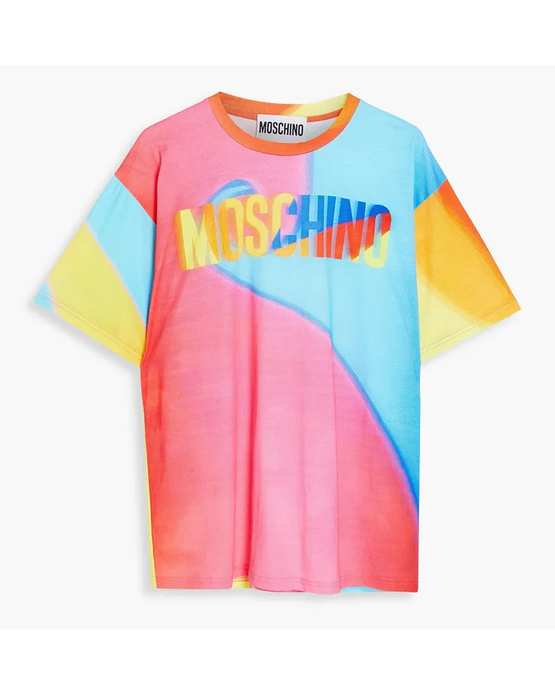 Moschino T-Shirt aus Baumwoll-Jersey mit Print Pink