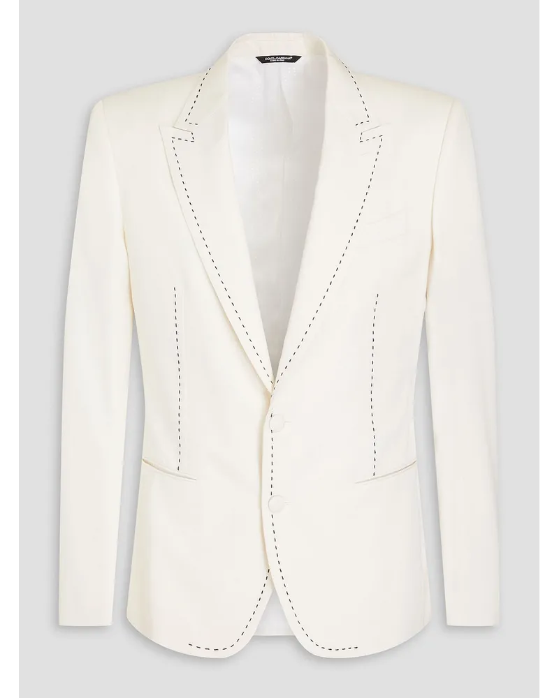 Dolce & Gabbana Blazer aus Twill aus einer Wollmischung Weiß