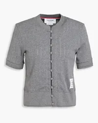 Thom Browne Cardigan aus einer Baumwollmischung inPointelle-Strick Grau