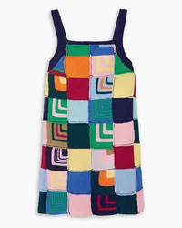 RE/DONE Patchwork crochet-knit mini dress Bunt