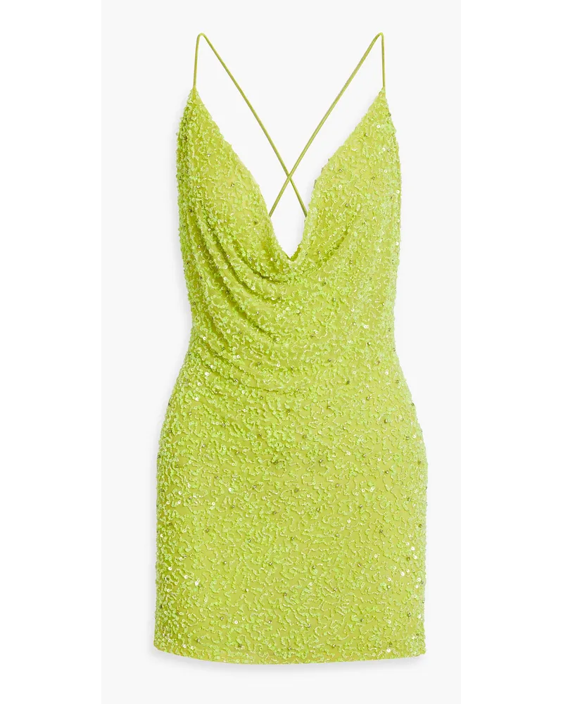 Retrofête Mich drapiertes Minikleid aus Tüll mit Verzierung Grün