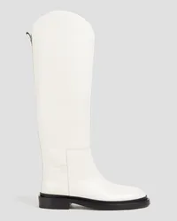 Jil Sander Kniehohe Lederstiefel Weiß