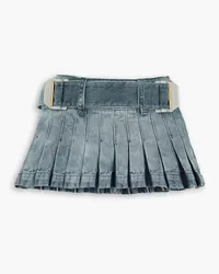 Dion Lee Mini-Jeansrock mit Falten und Gürtel Blau