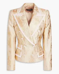 Dolce & Gabbana Doppelreihiger Blazer aus Jacquard in-Optik Metallic