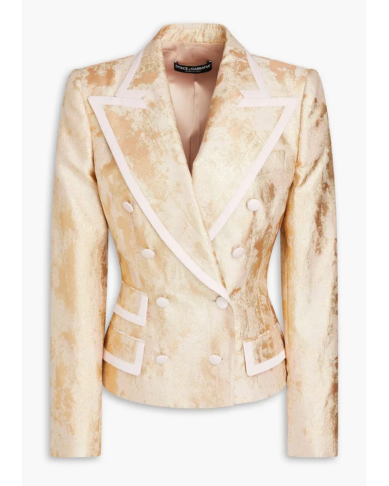 Dolce & Gabbana Doppelreihiger Blazer aus Jacquard in-Optik Metallic