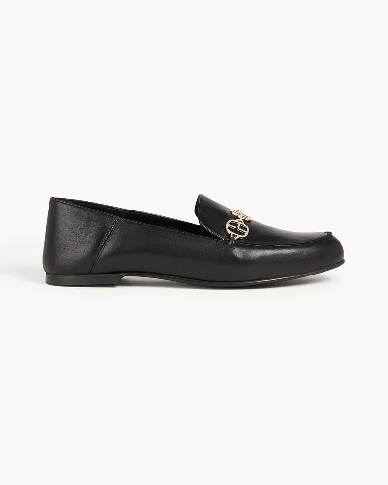 Claudie Pierlot Adelia Loafers aus Leder mit Kettenverzierung Schwarz