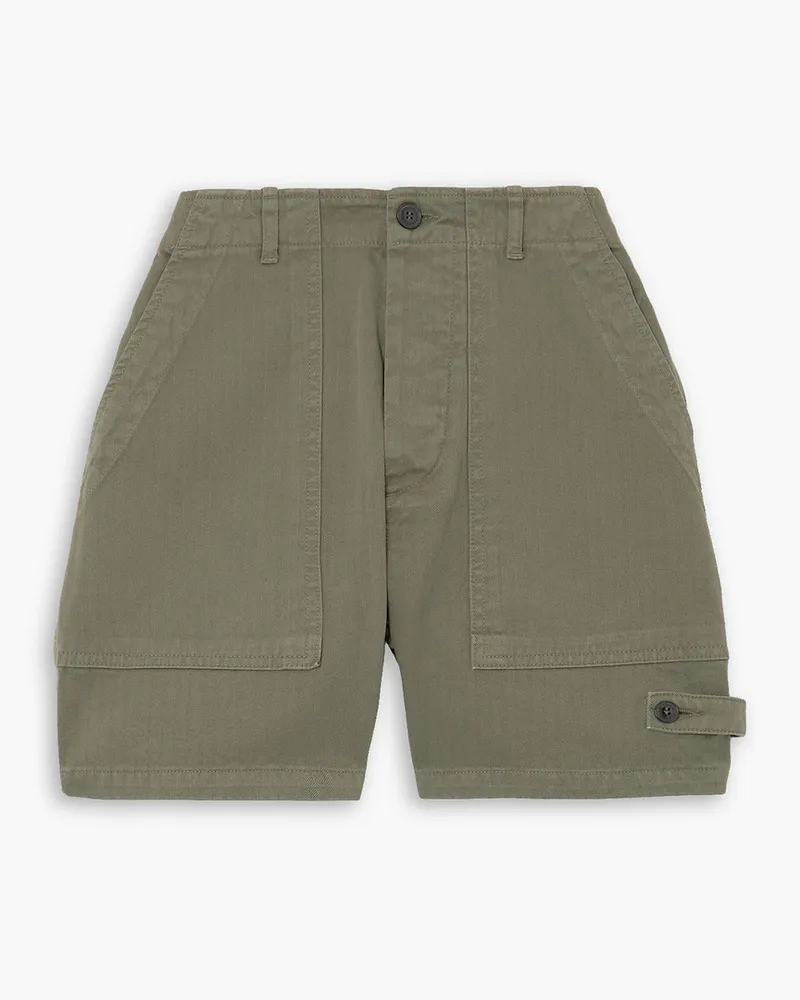 Fortela Jim Shorts aus Baumwolle mit Fischgratmuster Grün