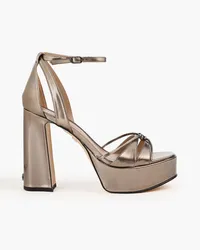 Sam Edelman Kamille Plateausandalen aus glänzendem -Kunstleder Metallic