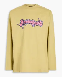 Jacquemus Desenho T-Shirt aus Baumwoll-Jersey mit Print Gelb