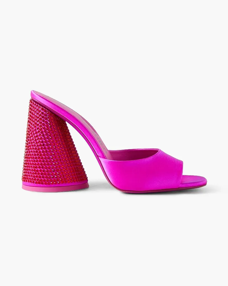 ATTICO Luz Mules Aus Satin Mit Kristallen Pink