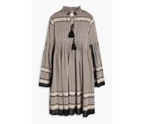 Souzarica plissiertes Kleid aus Jacquard mit Troddeln