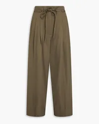 3.1 phillip lim Hose mit weitem Bein aus Woll-Twill Grün