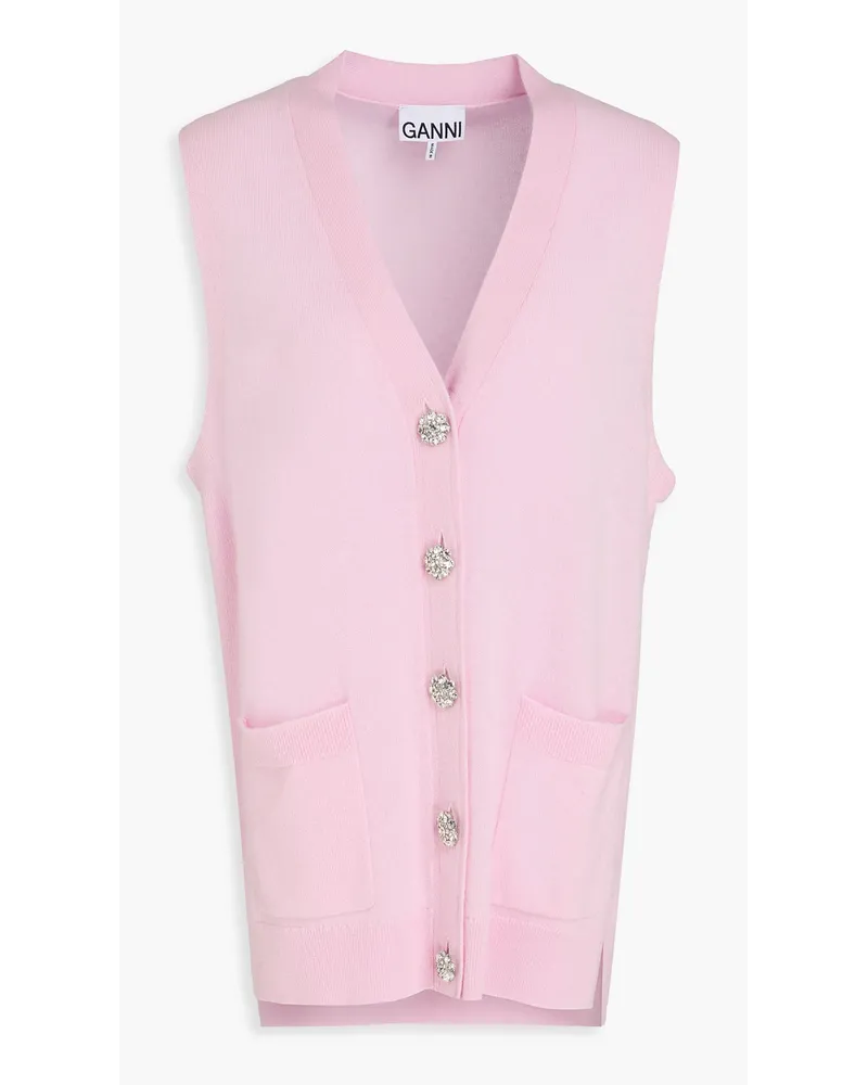 Ganni Cardigan aus einer Merinowoll-Kaschmirmischung Pink