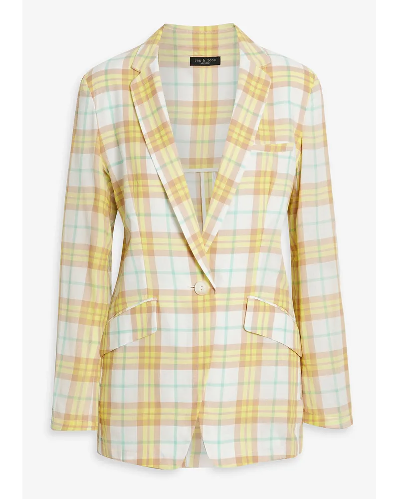 Rag & Bone Margot karierter Blazer aus Baumwolle Gelb