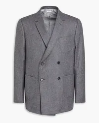 Thom Browne Doppelreihiger Blazer aus Woll-Flanell Grau