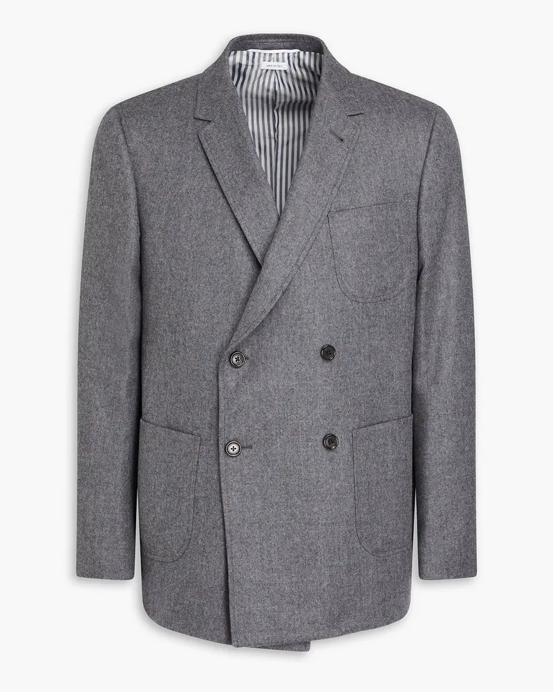 Thom Browne Doppelreihiger Blazer aus Woll-Flanell Grau