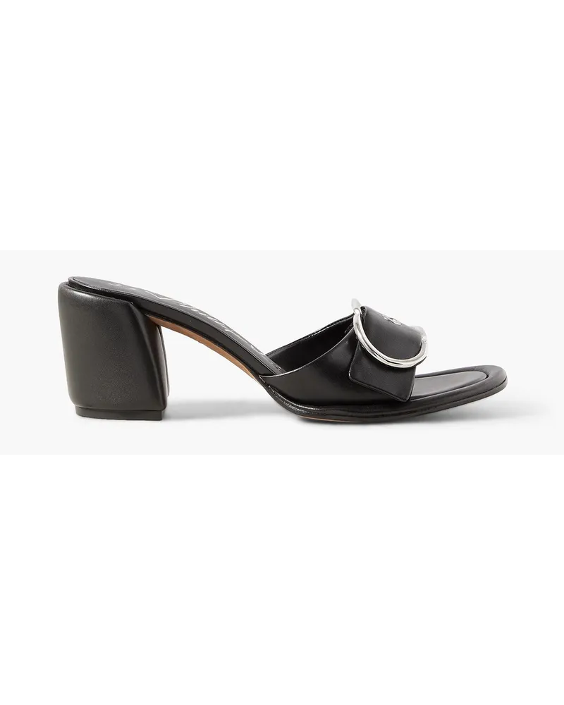 3.1 phillip lim Naomi Mules aus Leder mit Schnalle Schwarz